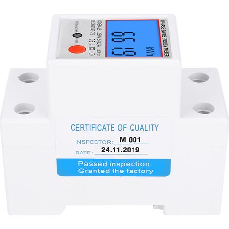 Compteur d'énergie numérique rétroéclairé monophasé multifonction pour tension et courant 230 V 50 Hz (1/5)