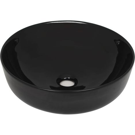Lavabo rond Céramique Noir 41,5 x 13,5 cm