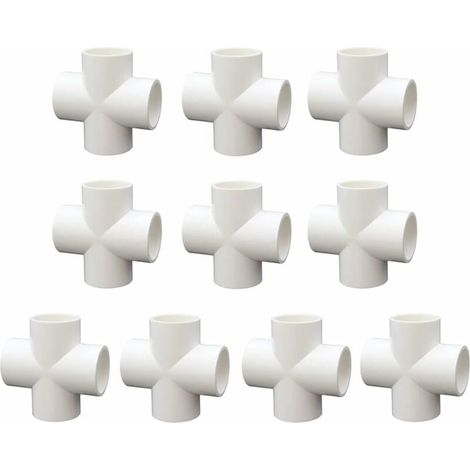 10 Pièces Croix 4 Voies PVC pour Construire Heavy Duty Serre Cadre Meubles Connecteurs 32mm (1/5)