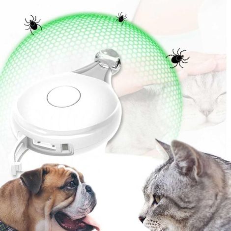 ultrasonique Anti-puces et Anti-tiques pour Animaux de Compagnie Pendentif à ultrasons Contre Les tiques Charge USB, lumière Clignotante pour éviter Les pertes la Nuit (1/4)