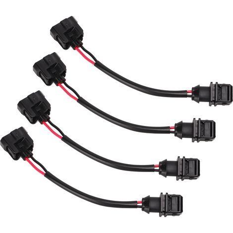 Faisceau de Conversion d'injecteur de Carburant, Faisceau de Câbles de Connecteur d'injecteur de Carburant 4 Pièces OBD1 à OBD2 pour Véhicule. (1/5)