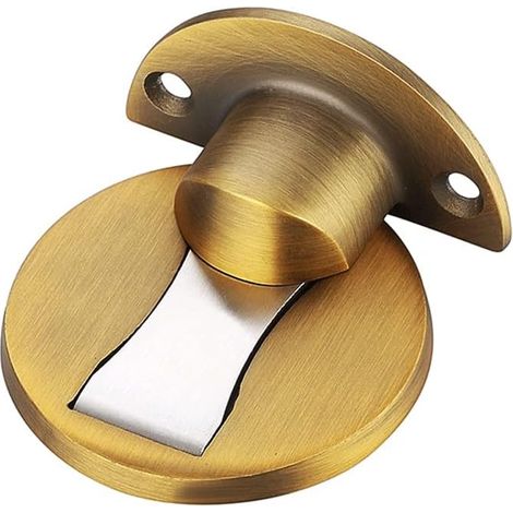 Butée de Porte Magnétique en Acier Inoxydable 304, Support de Porte de Bureau de Restaurant d'hôtel à la Maison Door Stop-Laiton Jaune (1/4)
