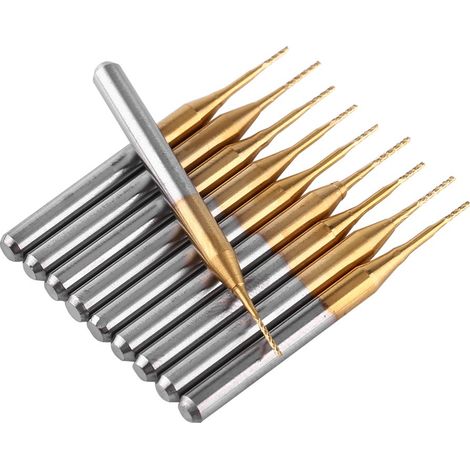 Lntyq 10 Stück 3,175 mm Wolframkarbid CNC-Fräser Frässtifte 0,6 mm gerader Schaft zum Gravieren (1/5)