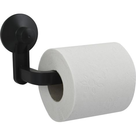 Porte Rouleau papier Wc ou serviettes à ventouse PVC Noir