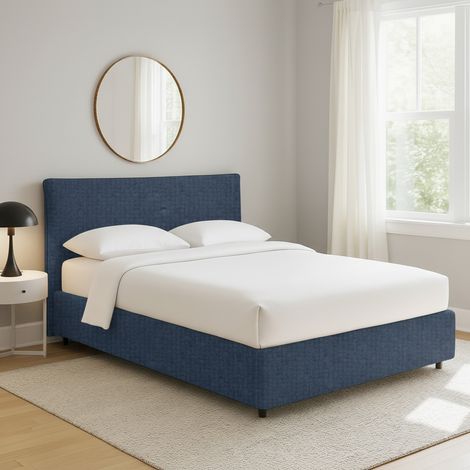 Letto Singolo Staines, Sfoderabile, Contenitore Made in Italy, blu (1/5)