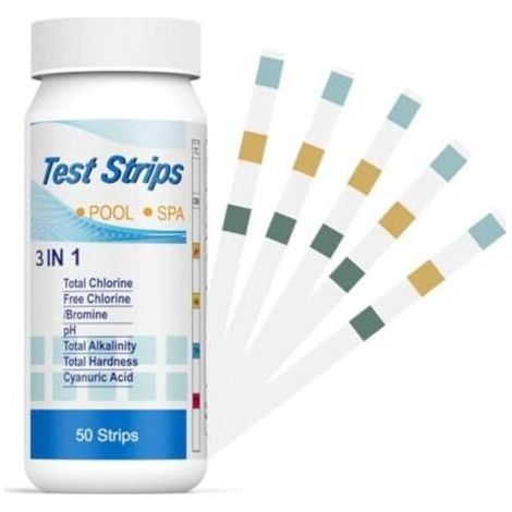 150 Bandelette Piscine,Bandelettes Test,3 en 1 Pour Piscine - Chlore et pH - Bandelettes de Test 3 en 1 Pour Spa,Testeur Chimique Précis,pH et Chlore Résiduel CI - Papier Test de Dureté L'Eau (1/5)