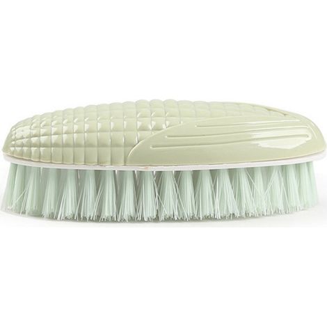 Brosse à vêtements forme épi de maïs poils doux nylon PP verte pour chaussures et linge (1/5)