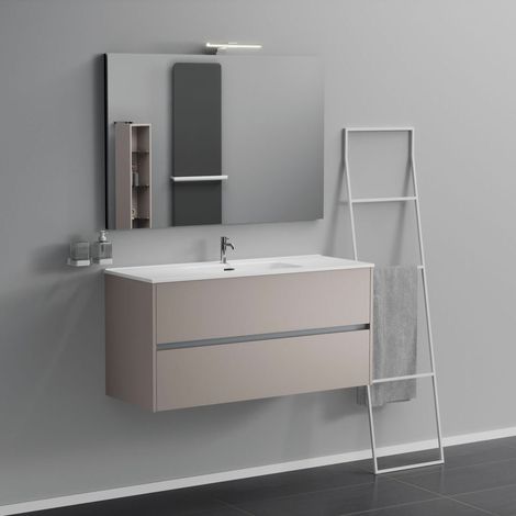 Inda - Mobile bagno 2 cassetti L.120 con lavabo specchio e