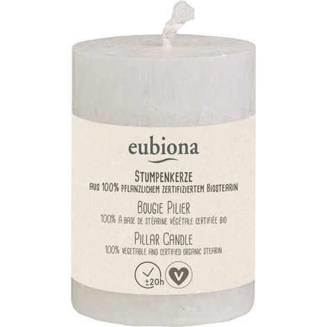 Vela de estearina vegetal Eubiona 56 mm, altura 80 cm BLANCA