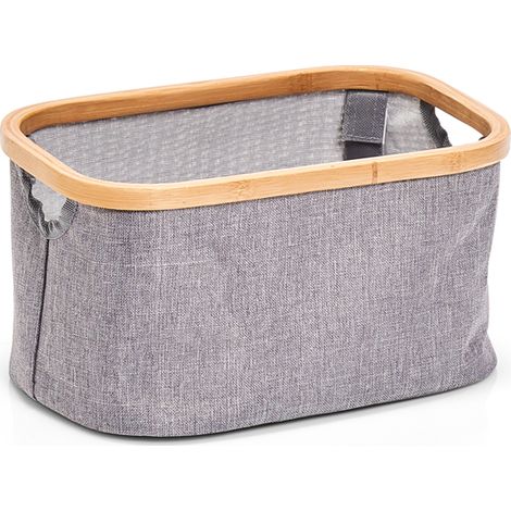 Zeller Aufbewahrungskorb, Polyester/Bamboo, Grau