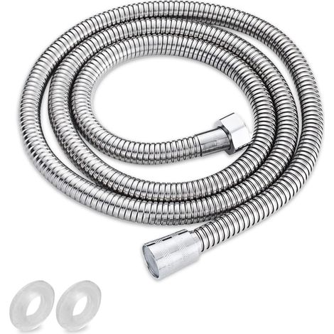 Duschschlauch 150 cm, Flexibler Edelstahl Brauseschlauch Verdrehschutz Universal Brauseschlauch, Shower Hose , Chrom Universal G1/2 Zoll Schnittstelle, Duschschläuche für Handbrause (1/5)