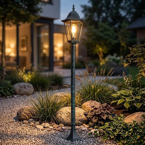 Lampe sur pied rustique lampe lanterne éclairant des projecteurs d'extérieur dans un ensemble comprenant des ampoules LED