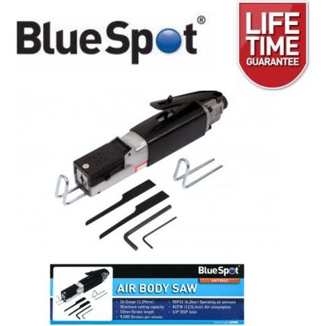 Bluespot Air Body Saw Reciprocating Pneumatic Metal Cut Off Tool With 2 Blades