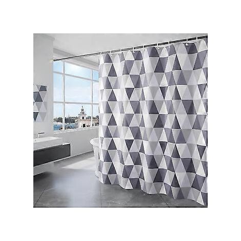 Duschvorhang, wasserdicht, 100 x 200 cm, waschbar, schnelltrocknend, beschwerter Saum, mit 12 Haken