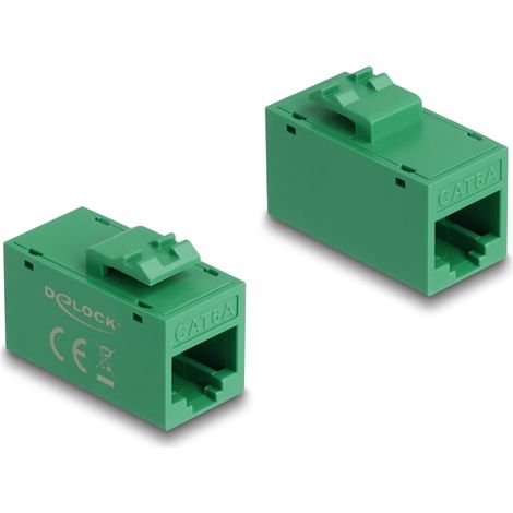 Delock MÃ³dulo Keystone RJ45 hembra a RJ45 hembra Cat.6A UTP verde