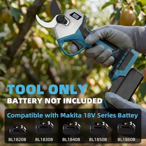Sécateur Électrique pour 18V Batterie, 32 mm Sans Fil Sans Balais avec Écran LCD et lame SK5, Coupe-Branches pour Arbres et Jardin (Sans Batterie) (1/3)