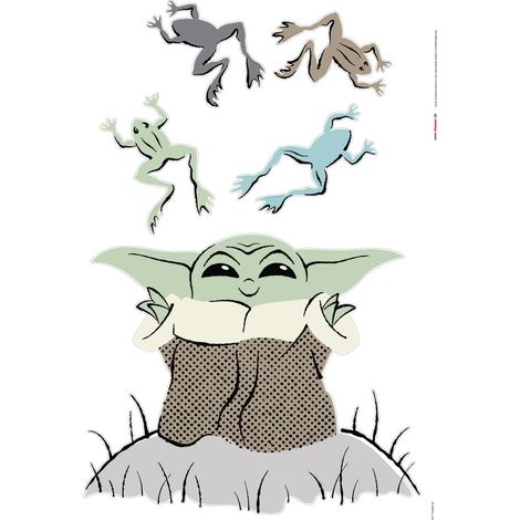 Stickers muraux- Star Wars The Mandalorian Grogu Enchanted Frogs - 5 pièces (1/4)