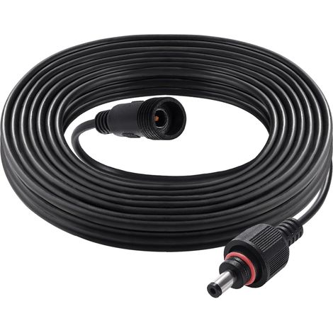 5m 5.5x2.1 mm Filetage M14 IP67 Étanche Rallonges d'alimentation DC, 12V 24V Câble D'extension d'alimentation Mâle Femelle DC 22AWG, pour Lampes Solaires de Jardin (1/5)