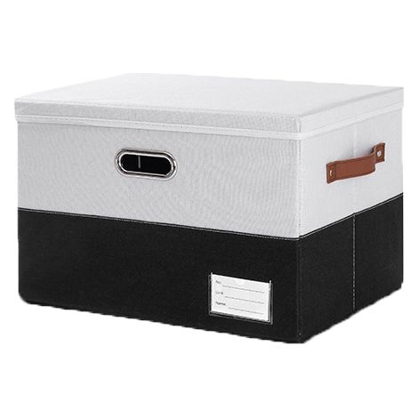 Boîte pliante de rangement de bureau, boîte de rangement pour vêtements de garde-robe de chambre à coucher, 382525cm, noire (1/5)