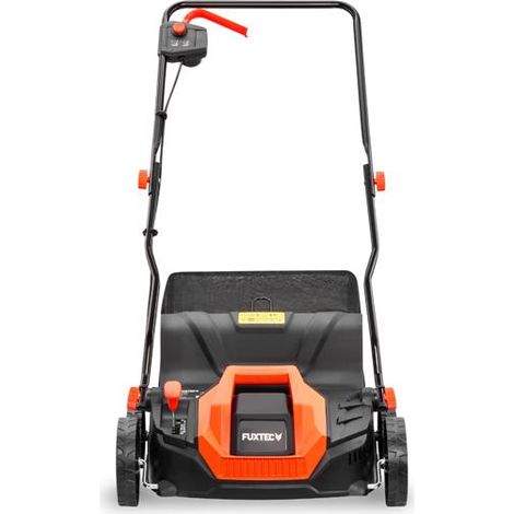 Arieggiatore scarificatore elettrico FUXTEC EV320ECO 1300W di potenza, larghezza di lavoro di 32 cm e regolazione profondità da -12 a +10 mm, raccoglitore d'erba da 40 litri