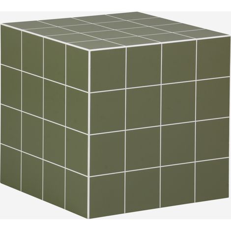 Mesa de centro o auxiliar cúbica efecto azulejos de cemento, 40cm (1/4)