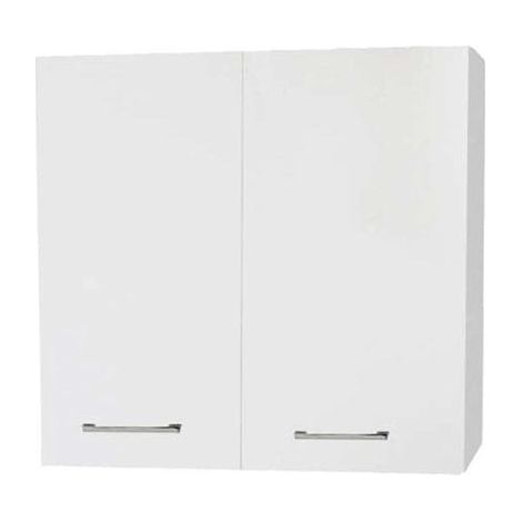 Armadietto bagno 68x22 bianco lucido con maniglie cromo (1/2)