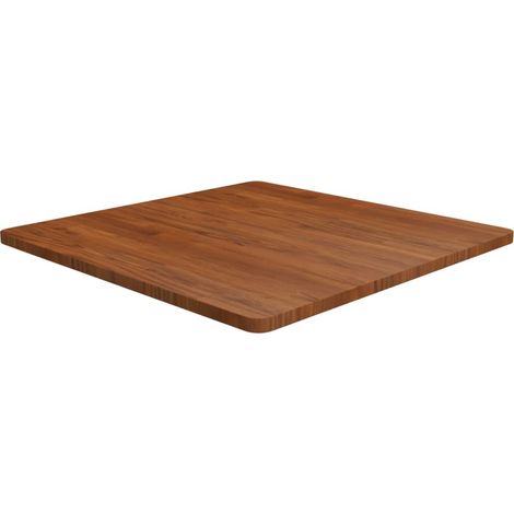 Tischplatte Quadratisch Dunkelbraun 80x80x2,5cm Eiche Behandelt