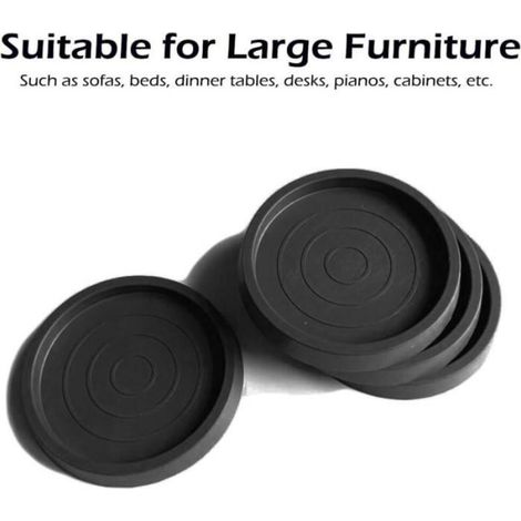 Lot de 4 Rond Patins Antidérapants pour Pieds de Meubles, Coussinets Antidérapants en Caoutchouc pour La Fixation en Pla Étiquette (1/3)