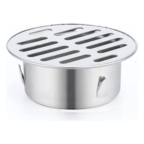 Grille de sol ronde en acier inoxydable ø75 mm – Siphon goutte anti-encrassement pour balcon, cour, toit, terrasse et jardin extérieur