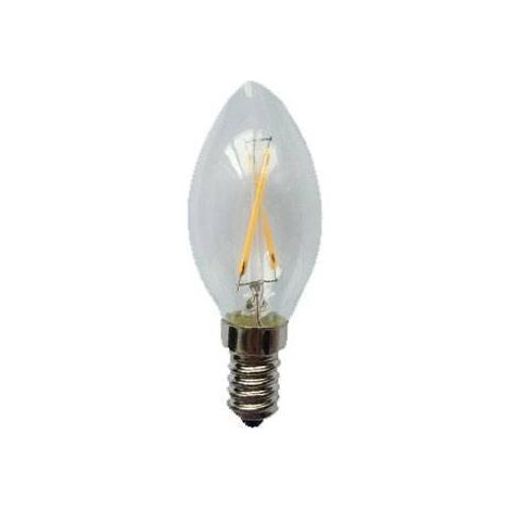 Bombilla vela LED (2W). Luz cálida (2000ºK).