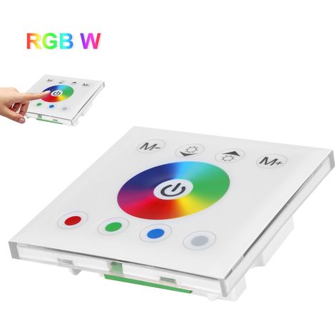 Panneau de commande tactile mural RGBW multicolore avec variateur pour ruban LED blanc (1/5)