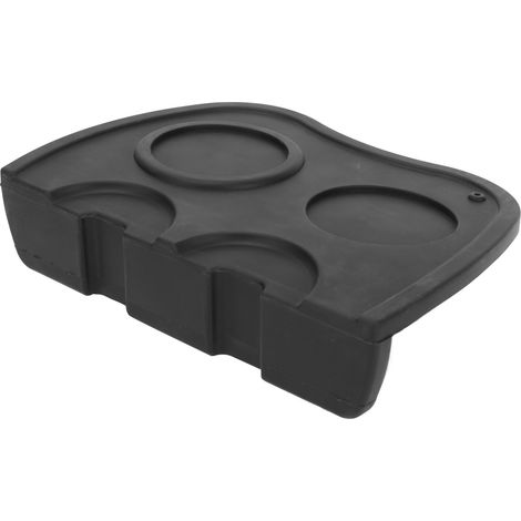 Tampermatte, Kaffeepresse, Tamperkeil, Tamperstütze, schwarz und braun, doppelter schwarzer Kopf (1/5)