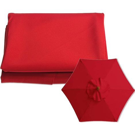 Cloth, 2.7m/8ribs, 300cm/8ribs, Replacement Parasol Canopy Cover for Patio Umbrella (Color Red, Size : 300cm/9.8ft (6ribs)) (1/5)