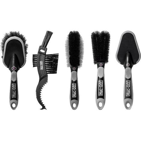 Muc-Off Kit de Brosses pour Vélo 5 pièces de Qualité Supérieure - 5 Brosses de Vélo avec Poils en Nylon Durable et Manches Ergonomiques en Caoutchouc pour Moins de Choc (MU-BRU-02061) (1/5)