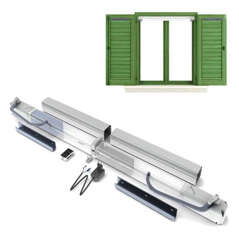 Kit motorisation volets battants 2 vantaux sans fil – Télécommande smartphone – Moteur irréversible – Autonomie 8 mois – Installation rapide – ME (1/5)