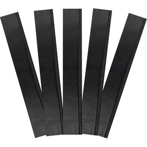 5pcs Bande de Raclette en Caoutchouc Noir pour Grattoir de Vitre, Solide et Résistante à l'usure, pour Surfaces en Verre, Design Chic et Élégant (1/5)