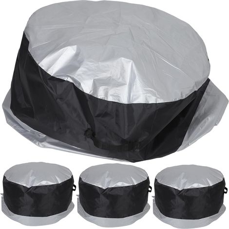 4 Pièces Housse de Roue de Secours pour Voiture Urbaine, Revêtement Protecteur Antifriction en Tissu Oxford Argenté, Protection Complète la Poussière, Dimensions 80x47 Cm (1/5)