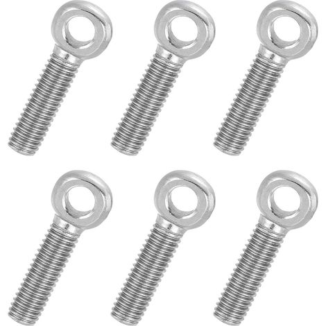 6 Pcs Boulon à Œil M5x20mm Boulon à Œillet de Levage pour Balancement d'Épaule, Vis Filetage Complet en Acier Inoxydable 304, Filetage Métrique Trou Coulissant, Couleur Argentée (1/5)