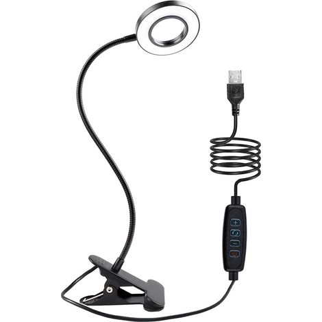 Lampe À Pince Réglable - Bras Flexible 360° - Pour Bureau Tête De Lit Et Étude - 1 Pièce (1/5)