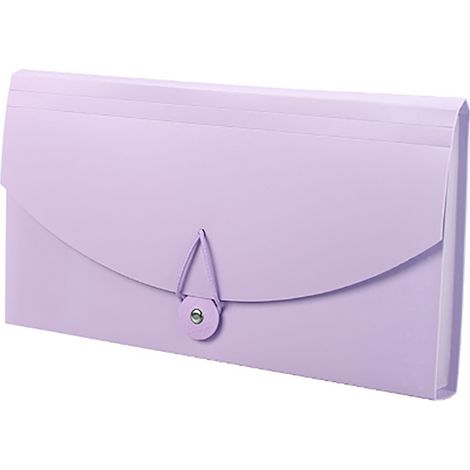 Classeur à 13 pochettes, dossier professionnel imperméable pour factures TVA et reçus, couleur violette, rangement de documents étanche. (1/5)