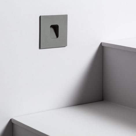 Segnapasso Esterno LED 2W da Incasso Parete Quadrato Olite 4000K Grigio Bianco Naturale (1/4)