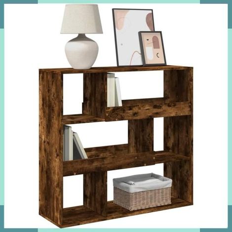 854440 Bibliothèque/Séparateur de pièce chêne fumé 100x33x94,5 cm (1/5)