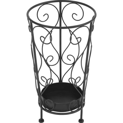 vidaXL Portaombrelli Stile Vintage Metallo 26x46 cm Nero