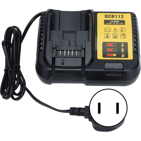 Chargeur de batterie lithium haute efficacité rapide pour 12V 20V max DCB112US fiche 110-220V (2 broches) (1/5)
