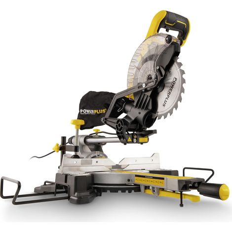 Scie à Onglet Électrique de 1600 W - Scie Circulaire Téléscopique pour Coupes Droites et d'Onglet Ø 210 mm - Laser Intégré - avec 1 Accessoire (1/5)