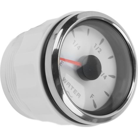 Wasserstandsanzeiger (52 mm), 0–190 Ω, 7-farbige Hintergrundbeleuchtung, wasserdicht (IP67), für Fahrzeug- und Bootsflüssigkeitsbehälter, 9–32 V, Weiß (1/5)