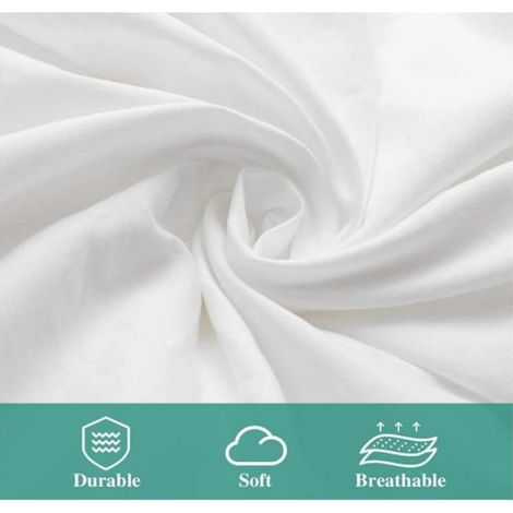 Housse De Couette - Microfibre - 220x240 Cm - Avec Fermeture Eclair Cachee Et Attaches De Coin - Lot De 1 (1/4)