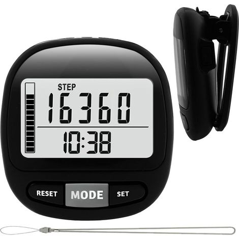 Podomètre 3D pour la Marche, Podomètre de Marche 3D avec Clip, Podomètre Numérique Portable, Compteur de Pas à Clipser pour Femmes et Hommes Compteur de Pas avec Clip
