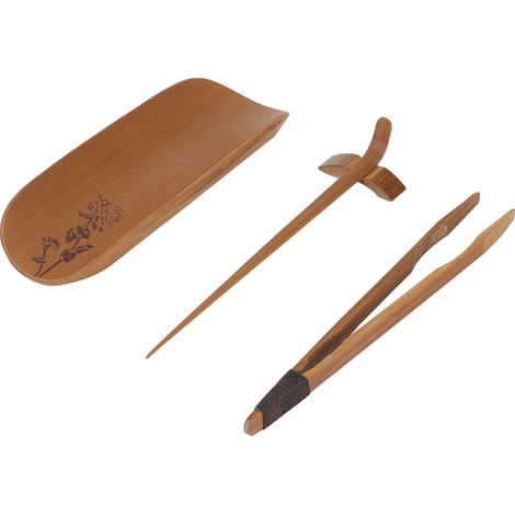 4-teiliges Teelöffel-Set aus Bambus, handgefertigt, geschnitzt, Teezubehör, Teezeremonie-Werkzeuge (Chrysantheme) (1/5)