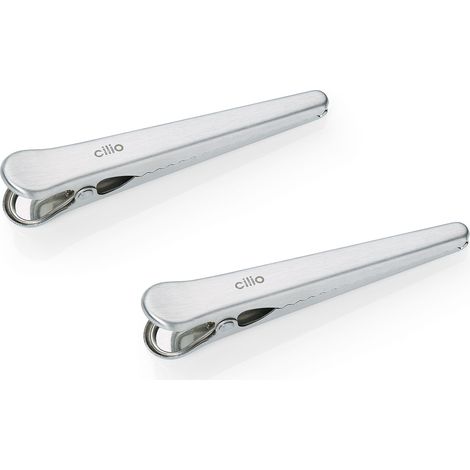 Cilio Taschenclips, 2 Stück, Edelstahl, 11,5 cm (1/2)